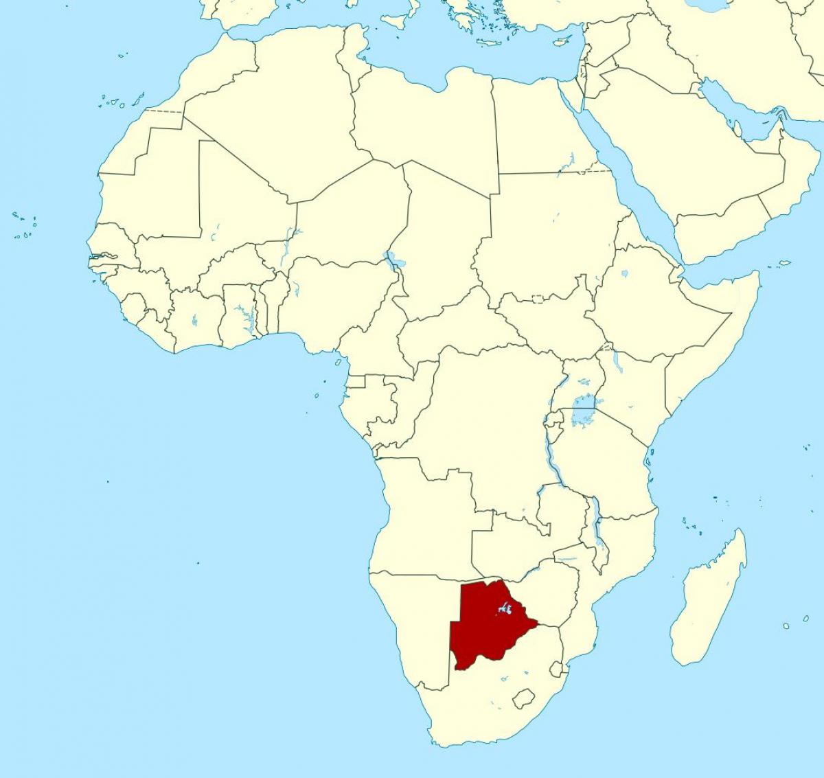 karta Bocvana Afrika