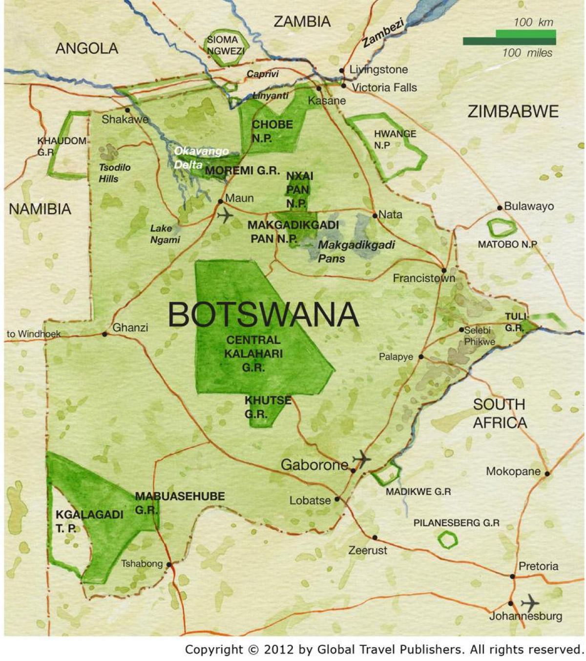 karta Bocvana rezerve 
