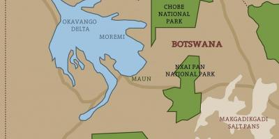 Karta Bocvana karti nacionalni parkovi